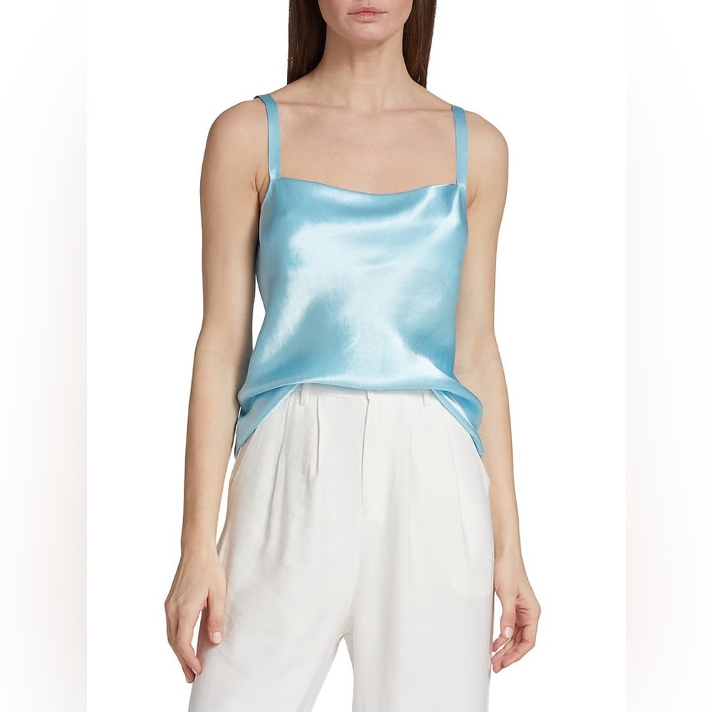NWT Vince Cowl Neck Satin Camisole - LT lagoon
